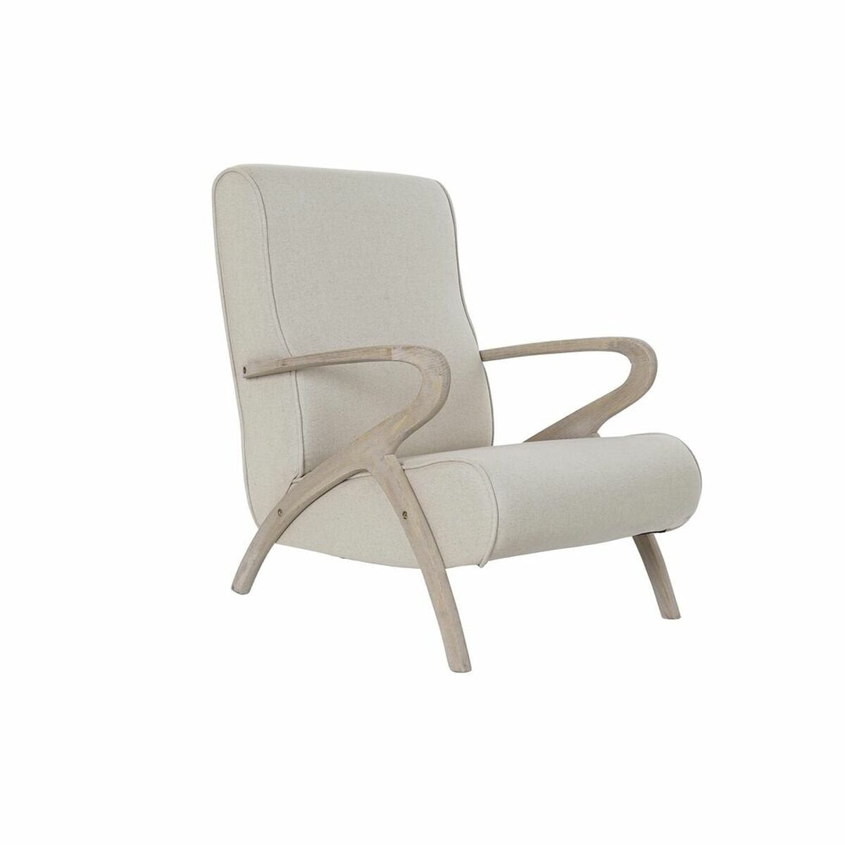 Dkd – fauteuil de décoration d'intérieur en polyester beige épicéa (57x55x85 cm)
