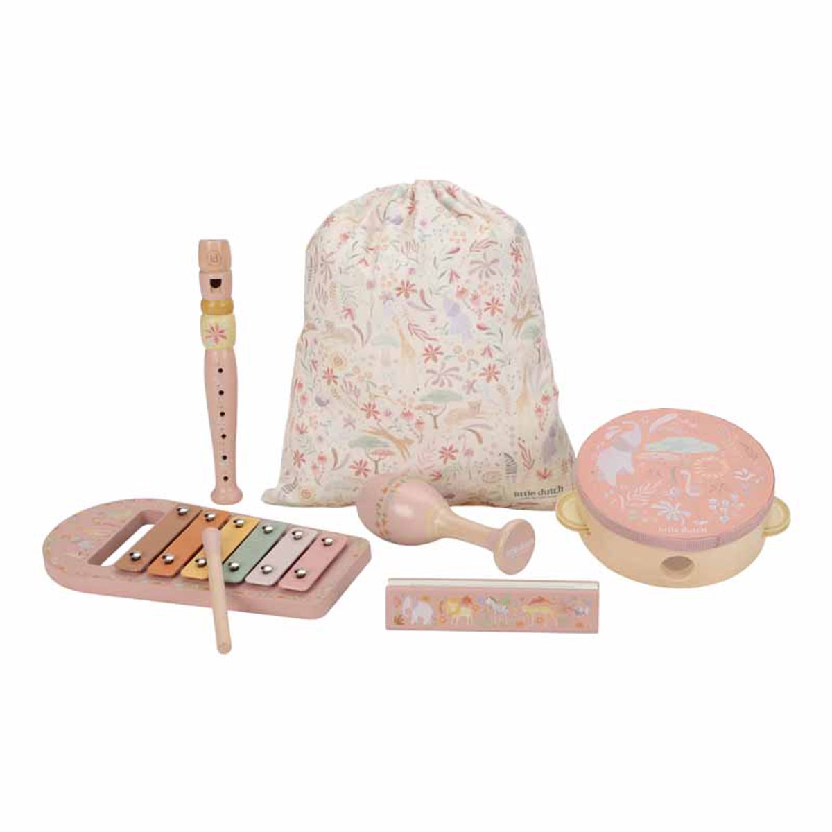 Little Dutch set de musique safari rose FSC