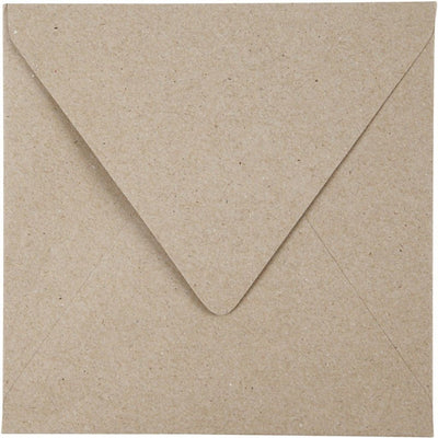 Enveloppe recyclée Creativ company, format enveloppe 16x16 cm, 120 gr, naturel, 50 pièces 1 boîte