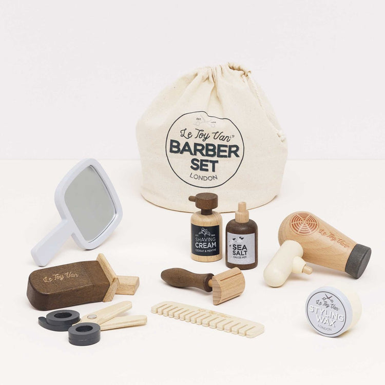 Le Toy du coffret coiffeur en bois - jouet coiffeur et barbier FSC 100%.