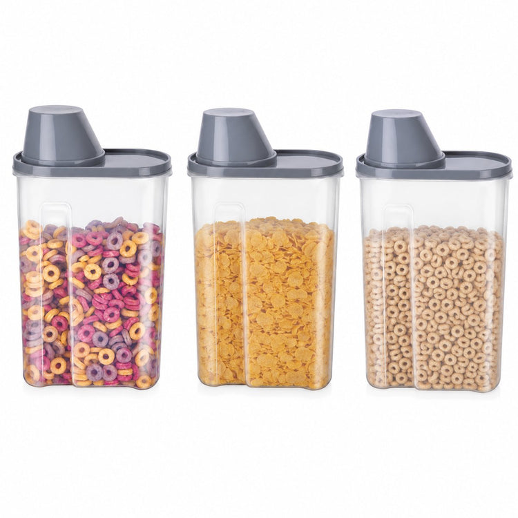 Boîte de conservation Alpina avec couvercle 2,4 litres - boîte de conservation avec bec verseur et verre doseur - pour céréales, pâtes, riz et muesli