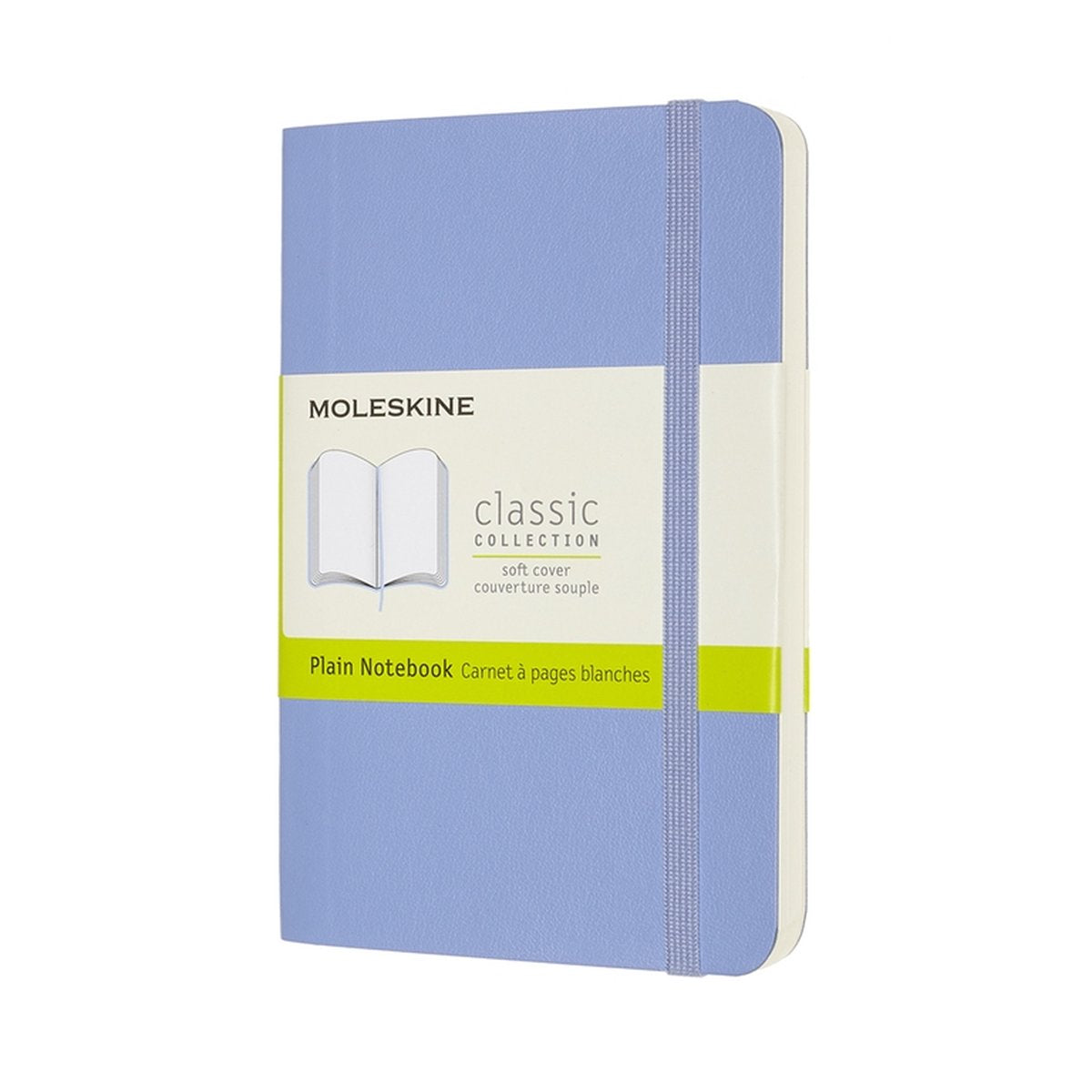 Carnet classique Moleskine - poche - couverture souple - vierge - bleu hortensia
