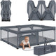 Lionelo Florence Easy Fold XL – parc pour bébé au sol 180×200 cm – parc extra grand – pliable rapidement sans assemblage – boîte de jeu avec ouvertures latérales avec fermeture éclair – maille respirante – compact à ranger – avec sac de transport