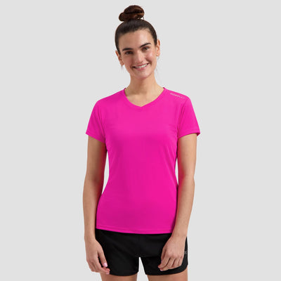 Rogelli promo t-shirt de running femme - manches courtes - rose - xs