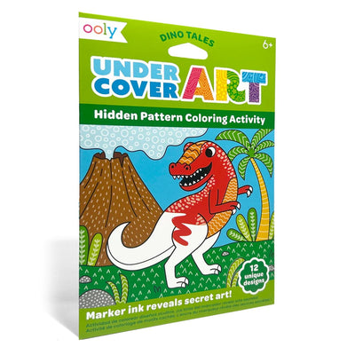 Ooly - undercover art - 12 pages à colorier avec motifs cachés - contes de dinosaures