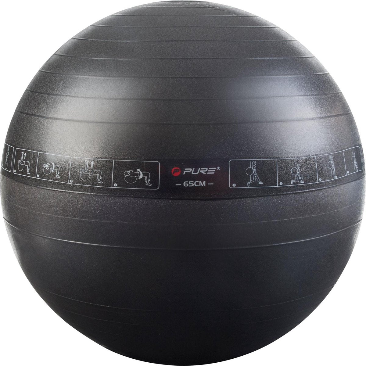 Pure2improve - ballon de fitness - avec exercices - 65 cm - avec pompe à main
