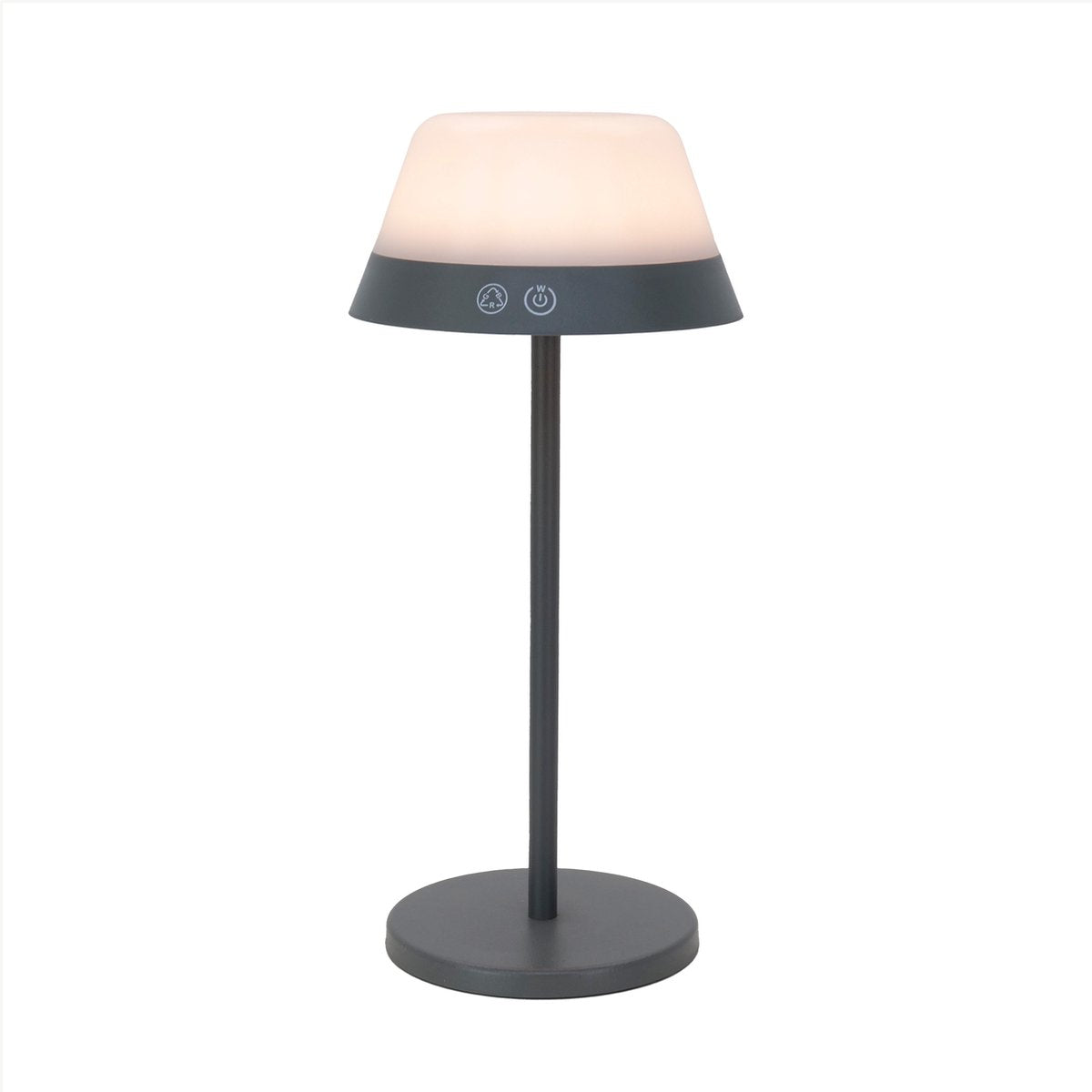 Lampe de table Eglo meggiano - variateur tactile - sans fil - 32 cm - gris blanc - lumière blanche rgb réglable - rechargeable - extérieur et intérieur