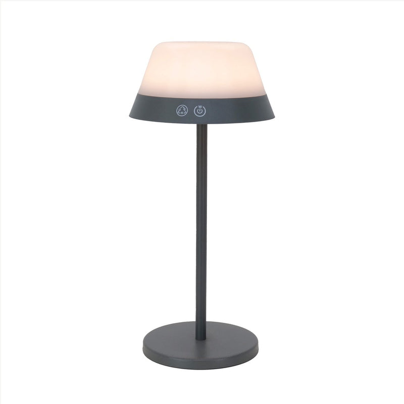 Lampe de table Eglo meggiano - variateur tactile - sans fil - 32 cm - gris blanc - lumière blanche rgb réglable - rechargeable - extérieur et intérieur