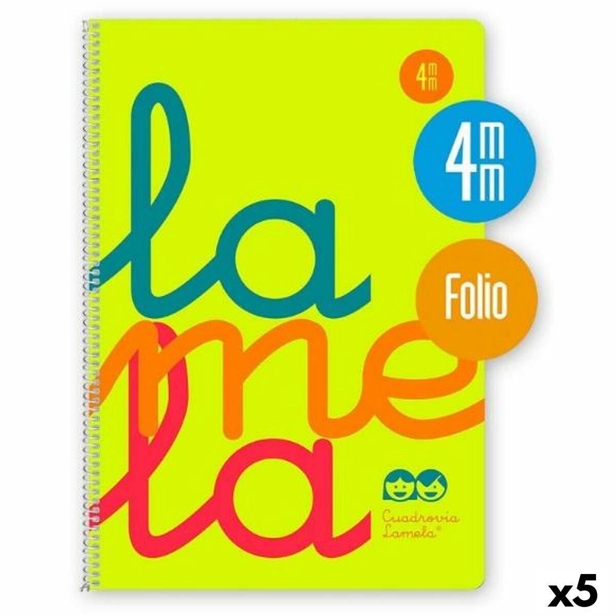 Livre Lamela sur les anneaux jaune DIN A4 80 feuilles (5 pièces)