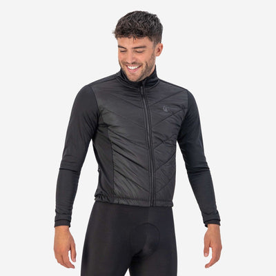 Rogelli wadded ii veste de cyclisme d'hiver homme - veste de cyclisme - coupe-vent - noir - taille s