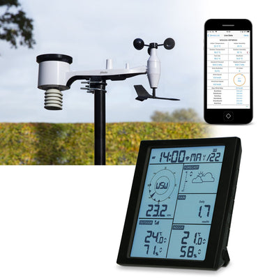 Alecto ws5200 - station météo WiFi professionnelle avec capteur extérieur - contrôle par application - 6-en-1