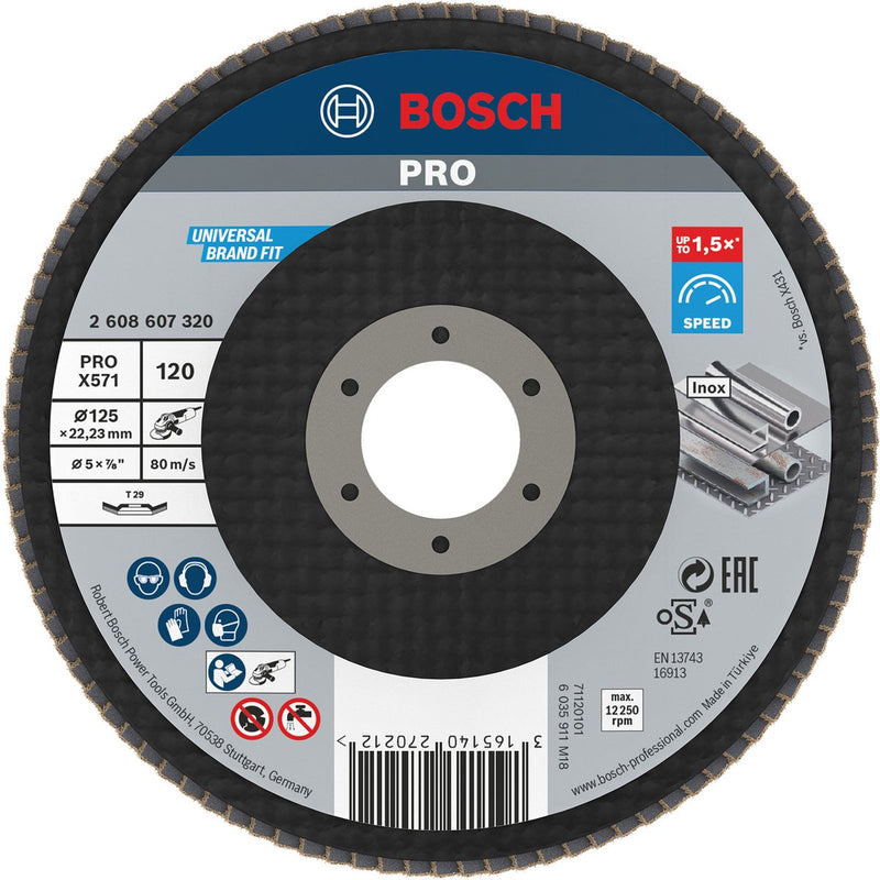 Bosch - disque abrasif à lamelles 125 mm, 22,23 mm, 120