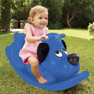 Little Tikes - chiot à bascule - balançoire à bascule - balançoire pour intérieur et extérieur - bleu