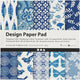 Creativ Company Design Paper Block Blue, 50 feuilles