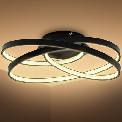 B.K. lumière - plafonnier LED - plafonnier annulaire - noir - l: 39cm - lumière blanc chaud 3 000 k - 35w