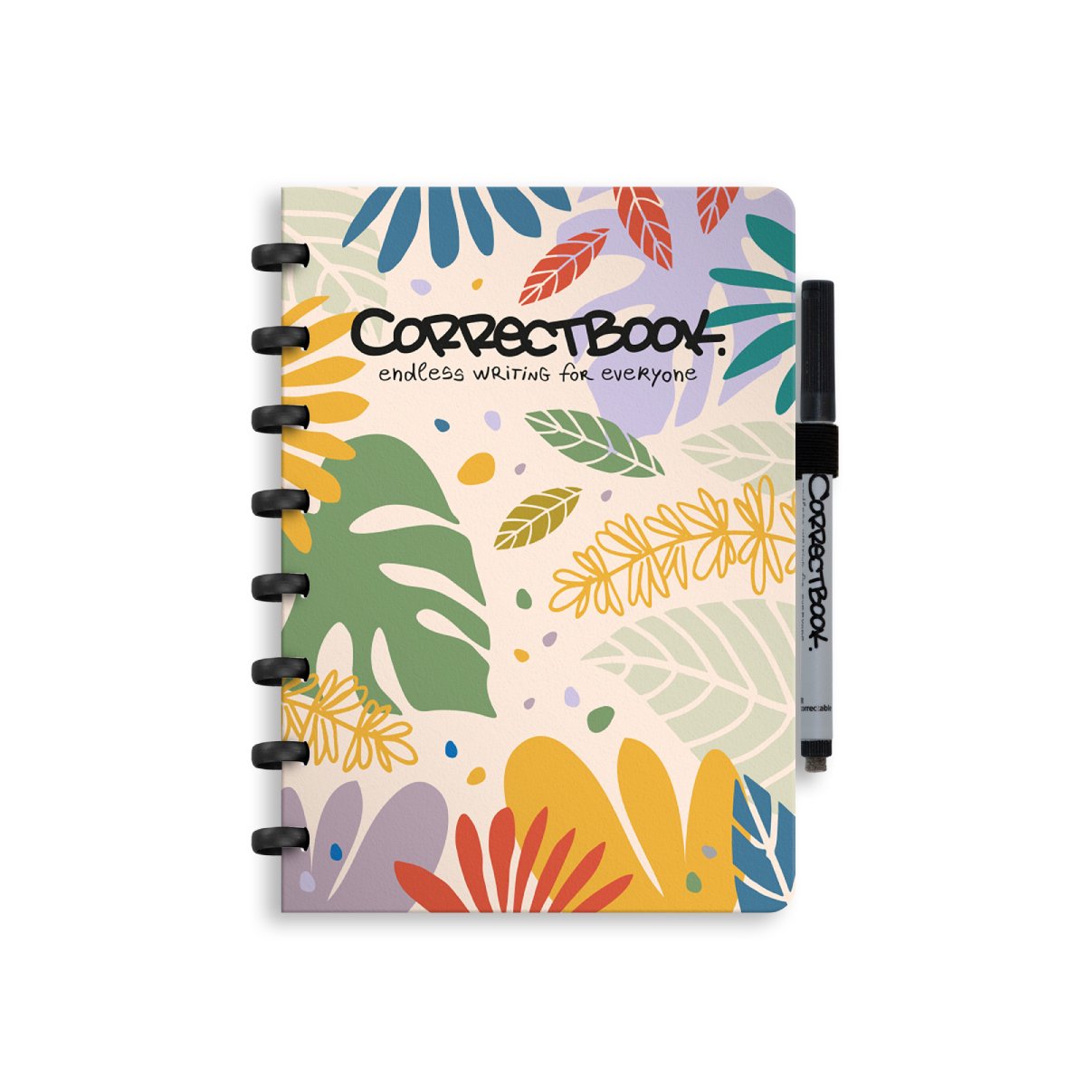 Carnet effaçable Correctbook a5 – carnet réutilisable – beauté botanique – vierge – avec lingette pour stylo – peut être complété par des pages supplémentaires