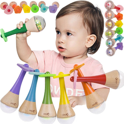 Maracas arc-en-ciel en bois du monde classique du monde