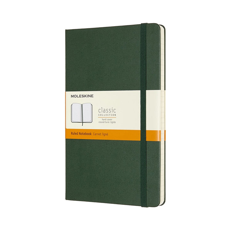 Carnet classique Moleskine - grand - couverture rigide - ligné - vert myrte