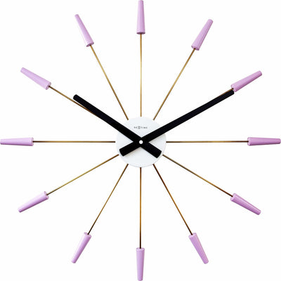 Nexttime plug inn – horloge murale – 58 cm – acier inoxydable – lavande – silencieuse