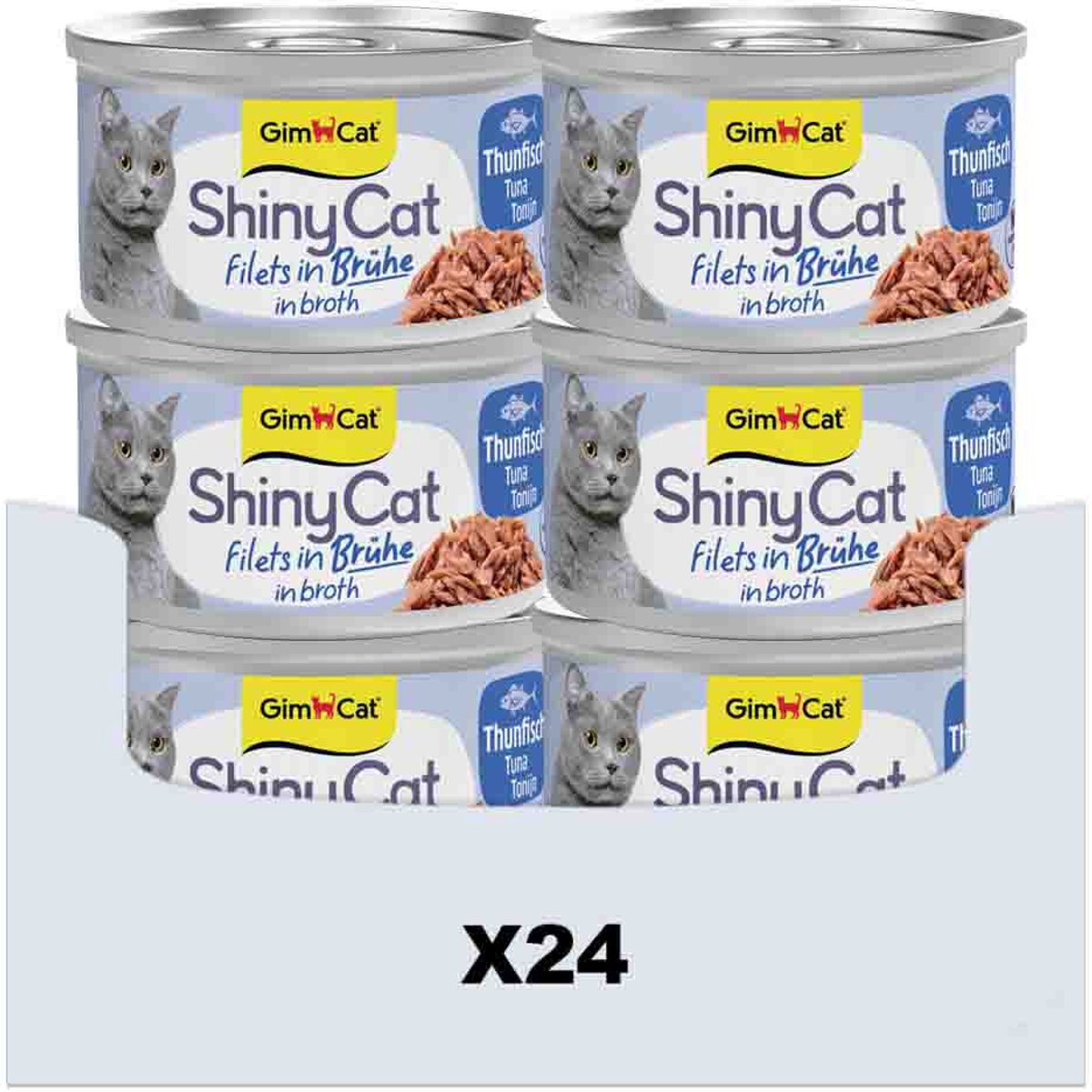 Gimcat 24 x 70 g - filets de Shinycat au bouillon de thon
