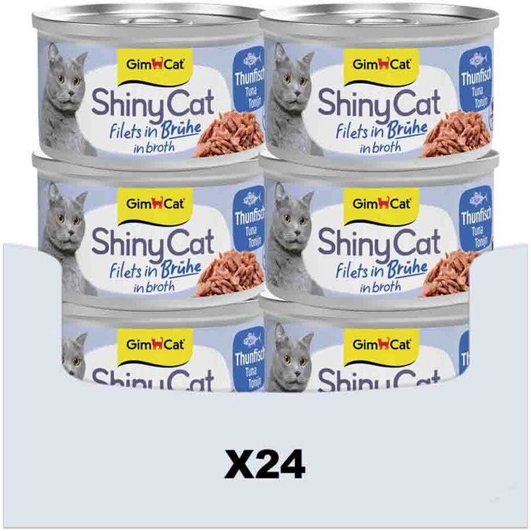 Gimcat 24 x 70 g - filets de Shinycat au bouillon de thon