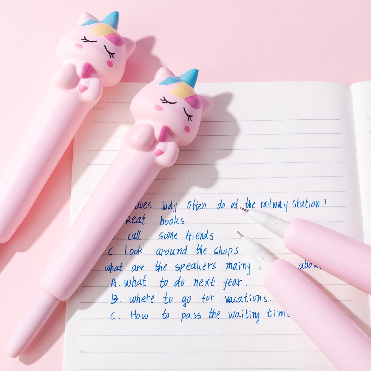 Stylo gel squishy licorne Lazy stars - 2 pcs