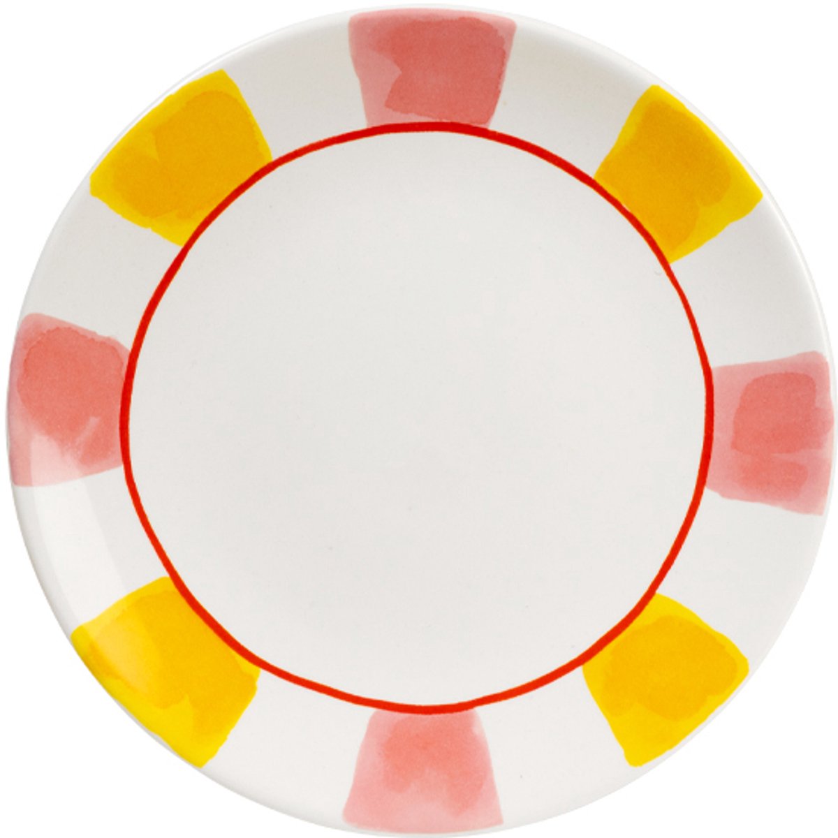 Blond Amsterdam, qui rattrape les rayures du quotidien : assiette 22 cm rose jaune