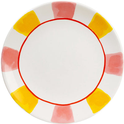 Blond Amsterdam, qui rattrape les rayures du quotidien : assiette 22 cm rose jaune