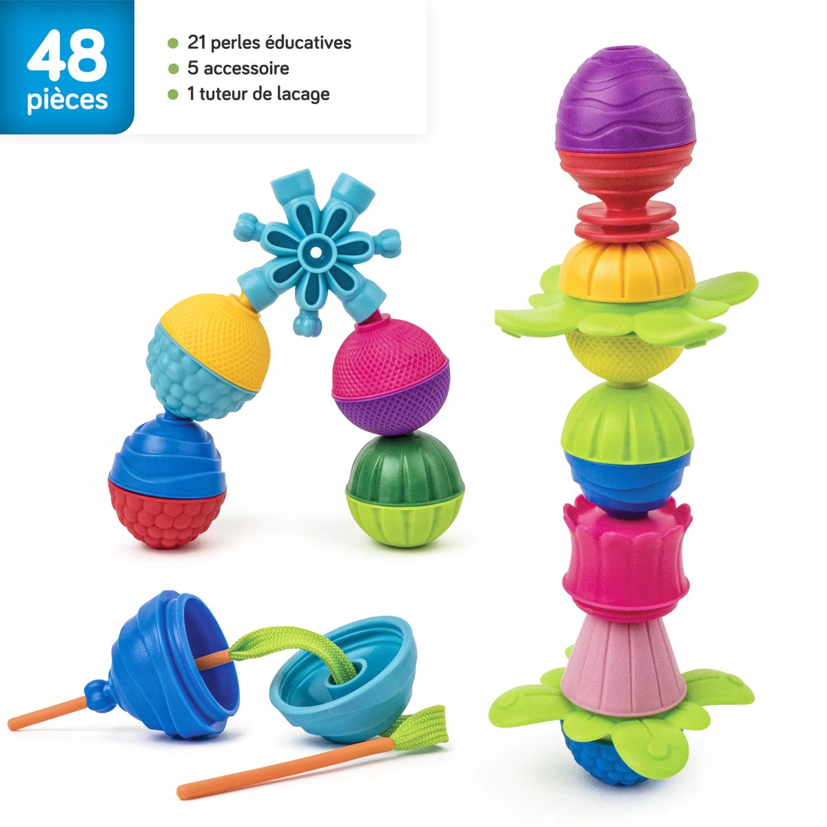 Lalaboom - jouets de construction - perles éducatives - perles à cliquer