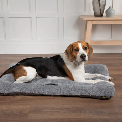 Coussin de banc douillet Scruffs - coussin doux pour chien - antidérapant - imitation daim - gris - xl - 120 x 75 cm