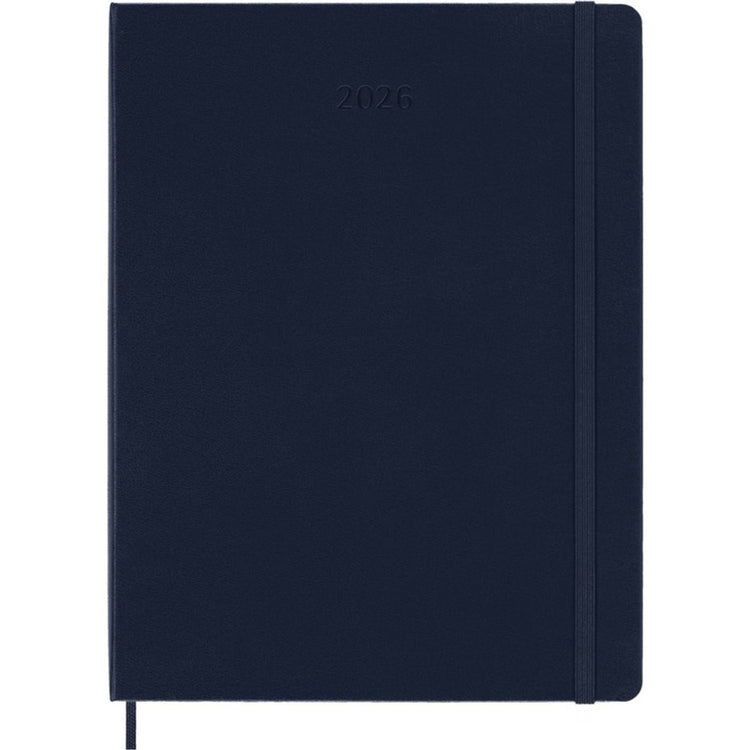 Agenda Moleskine 12 mois - 2026 - hebdomadaire - xl - couverture rigide - bleu saphir