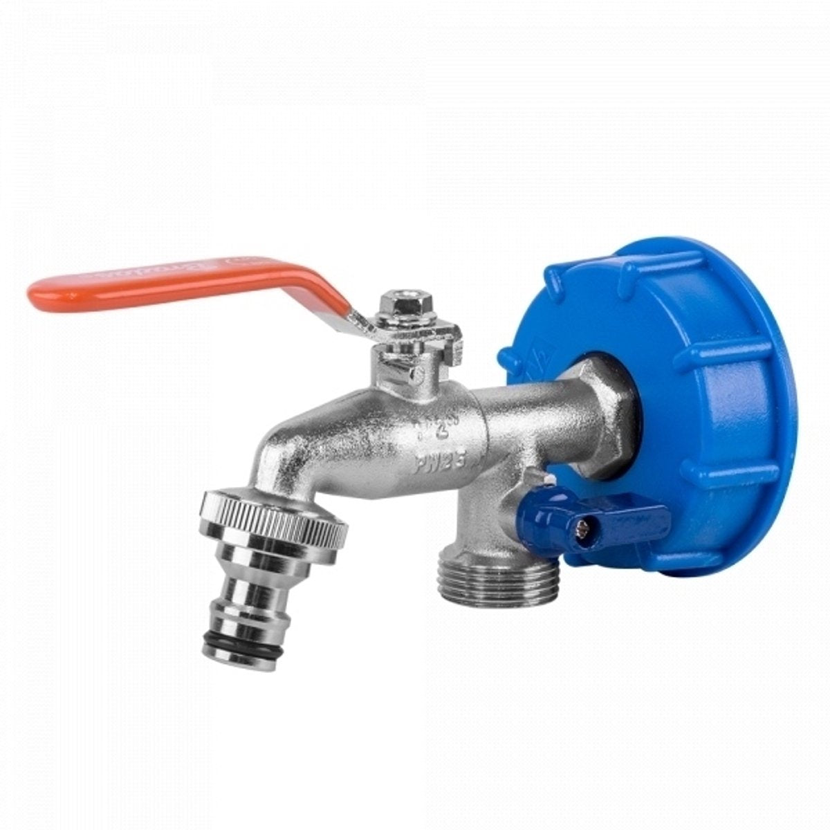 Adaptateur Bradas ibc s60x6 – double robinet 3 4 + deux adaptateurs 3 4 robinet – laiton nickelé