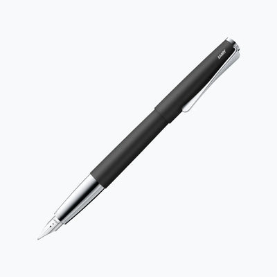 Stylo plume noir Lamy studio | boîtier entièrement métallique | plume en acier largeur de trait b | clip d'hélice élégant | y compris la cartouche d'encre bleue T10