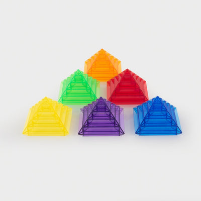 Constructeur de pyramides de couleurs transparentes Tickit ® - paquet de 30