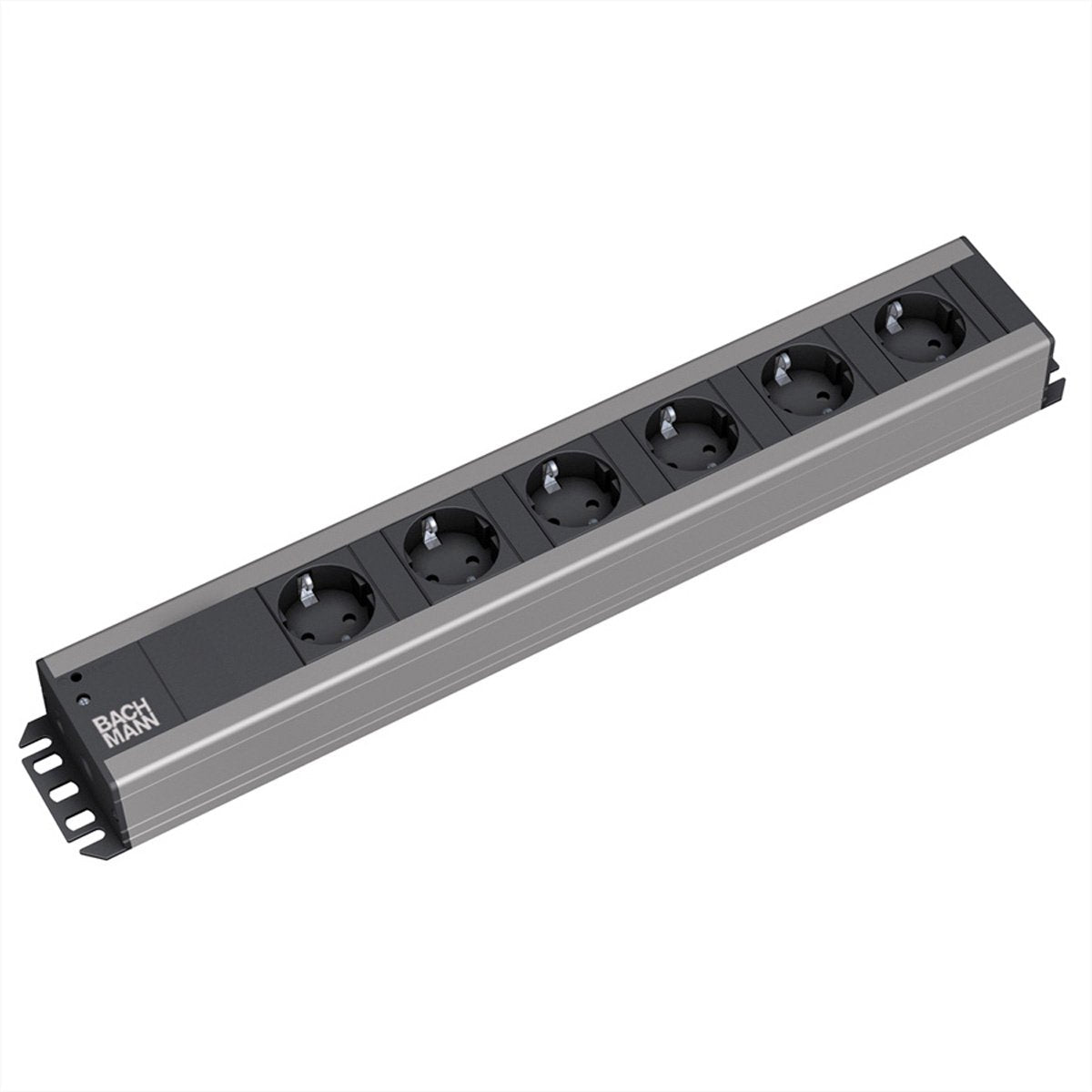 Bachmann multiprise 6x contact de terre, compatible rack 19 pouces, 2 m