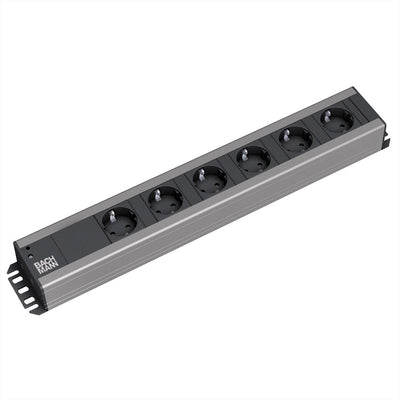Bachmann multiprise 6x contact de terre, compatible rack 19 pouces, 2 m