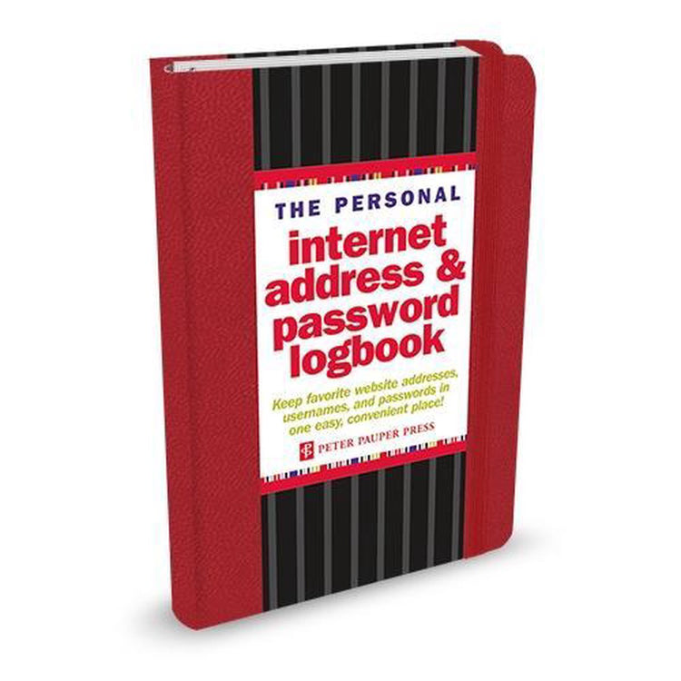 Comellopeter Pauper Peter Pauper Carnet de mots de passe Internet - rouge - avec fermeture élastique - 11x15 cm