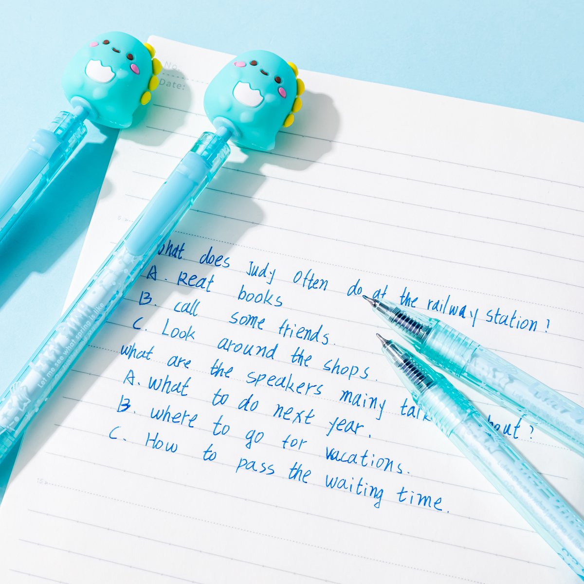 Stylo gel dinosaure Lazy stars - 2 pcs