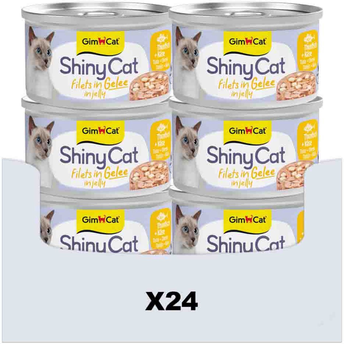 Gimcat 24 x 70 g - filets de Shinycat en gelée de thon + fromage
