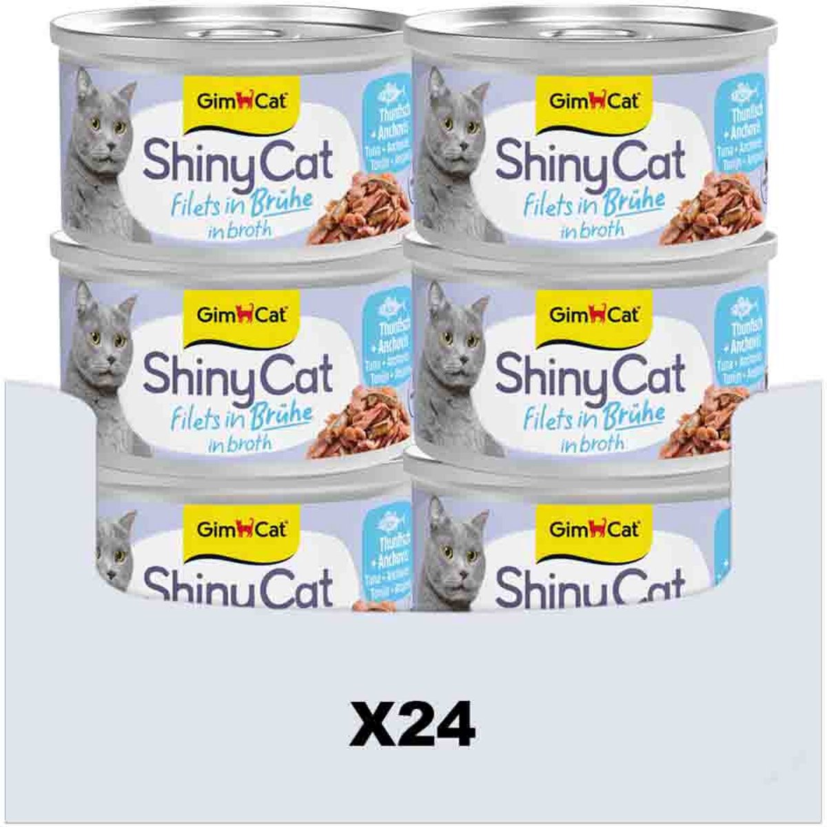Gimcat 24 x 70 g - filets de Shinycat au bouillon de thon + anchois