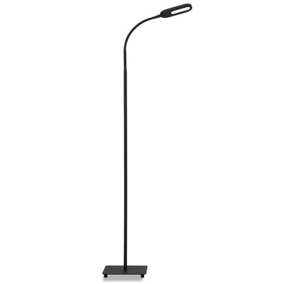 Marchepied de bureau Briloner - Lampadaire LED - Lampe sur pied noire - avec contrôle de la température de couleur CCT - dimmable - avec touche - inclinable - 128 cm