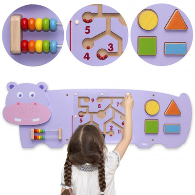 Vigatoys viga toys - hippopotame - plateau de jeu mural - multi
