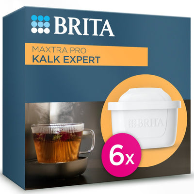 Cartouche filtrante à eau Brita maxtra pro calcaire expert - 6 pièces - filtre à eau d'origine pour toutes les carafes pour la protection des appareils à eau dure - filtre le calcaire, les impuretés, le chlore et les métaux, entre autres