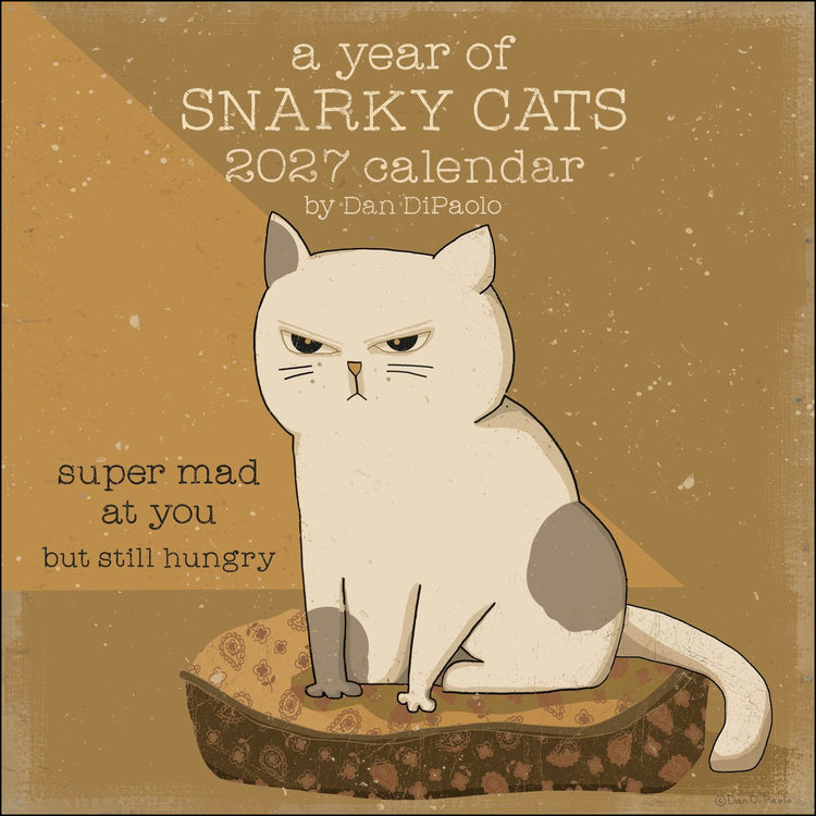 Calendrier mural 2027 d'une année de chats sarcastiques