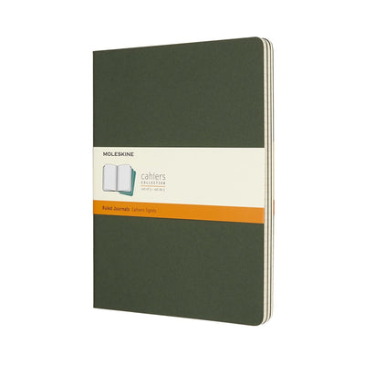 Carnets Moleskine - extra larges - lignés - vert - lot de 3