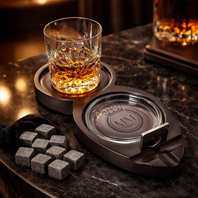 Porte-cigares à whisky Mikamax - support élégant - plateau à cigares à whisky