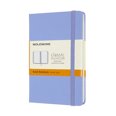 Carnet classique Moleskine - pochette - couverture rigide - ligné - bleu hortensia