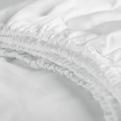 Drap-housse dimanches Cendrillon - surmatelas - satin 100% coton - 200x210 cm - jusqu'à 15 cm - blanc