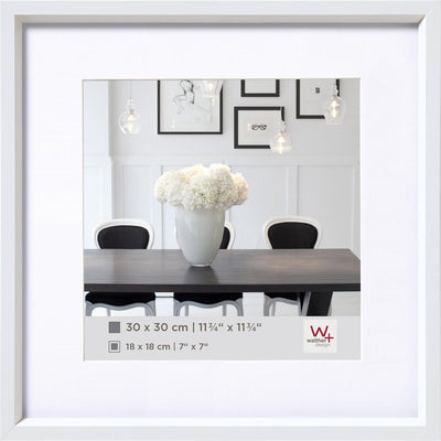 Style Walther en acier - cadre en plastique - format photo 30x30 cm - blanc