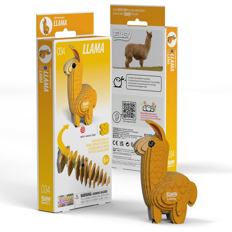 Puzzle 3D Eugy - lama - animaux sauvages - durable - collectionnez-les tous - 6 ans